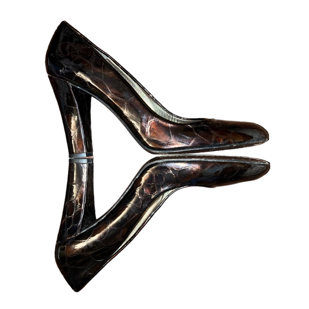 Stuart Weitzman Patent Tortoise Shell Pump Size 8.5 N